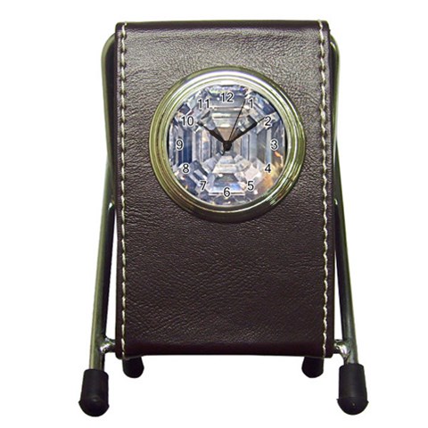 Portugese Diamond Pen Holder Desk Clock from UrbanLoad.com Front
