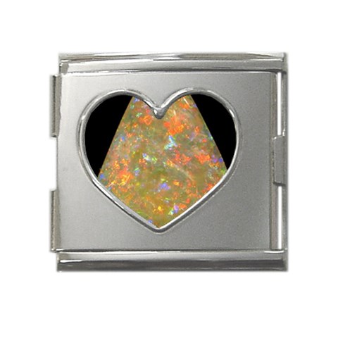 Arrow Opal Mega Link Heart Italian Charm (18mm) from UrbanLoad.com Front