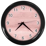 Pink Wood Wall Clock (Black)