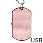 Pink Wood Dog Tag USB Flash (One Side)