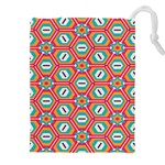 Hexagons and stars pattern                                                            Drawstring Pouch (5XL)
