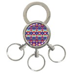 Pastel shapes rows on a purple background                                                                   3-Ring Key Chain