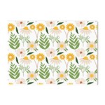 Flowers on a white background pattern                                                             Crystal Sticker (A4)