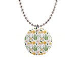 Flowers on a white background pattern                                                                    1  Button Necklace