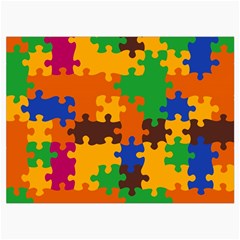 Retro colors puzzle pieces                                                                     Roll Up Canvas Pencil Holder (M) from UrbanLoad.com Front