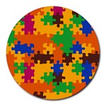 Retro colors puzzle pieces                                                                        Round Mousepad
