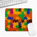 Retro colors puzzle pieces                                                                        Large Mousepad