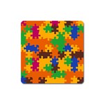 Retro colors puzzle pieces                                                                        Magnet (Square)