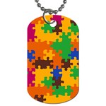 Retro colors puzzle pieces                                                                        Dog Tag (One Side)