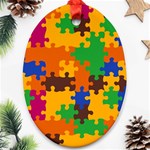 Retro colors puzzle pieces                                                                        Ornament (Oval)