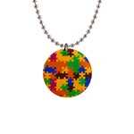 Retro colors puzzle pieces                                                                        1  Button Necklace