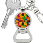 Retro colors puzzle pieces                                                                        Bottle Opener Key Chain