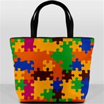 Retro colors puzzle pieces                                                                        Bucket Bag