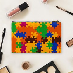 Retro colors puzzle pieces                                                                        Cosmetic Bag from UrbanLoad.com Back