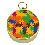 Retro colors puzzle pieces                                                                        Gold Compass