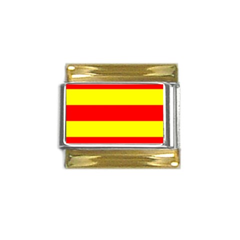 Aust Agder Flag Gold Trim Italian Charm (9mm) from UrbanLoad.com Front