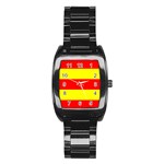 Aust Agder Flag Stainless Steel Barrel Watch