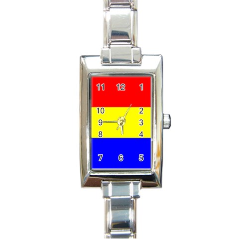 Budapest Flag Rectangle Italian Charm Watch from UrbanLoad.com Front