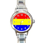 Budapest Flag Round Italian Charm Watch