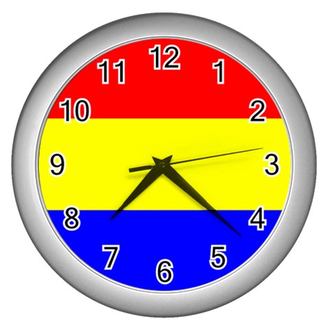 Budapest Flag Wall Clock (Silver) from UrbanLoad.com Front