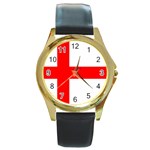 Bologna Flag Round Gold Metal Watch