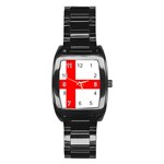 Bologna Flag Stainless Steel Barrel Watch