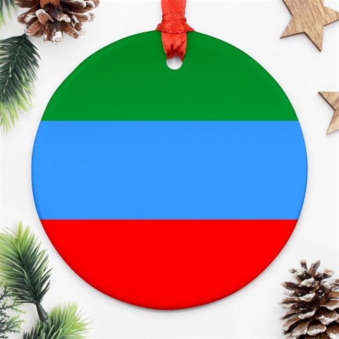 Dagestan Flag Ornament (Round) from UrbanLoad.com Front