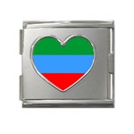 Dagestan Flag Mega Link Heart Italian Charm (18mm)