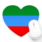 Dagestan Flag Heart Mousepad