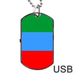 Dagestan Flag Dog Tag USB Flash (Two Sides) from UrbanLoad.com Front