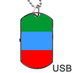 Dagestan Flag Dog Tag USB Flash (Two Sides) from UrbanLoad.com Back
