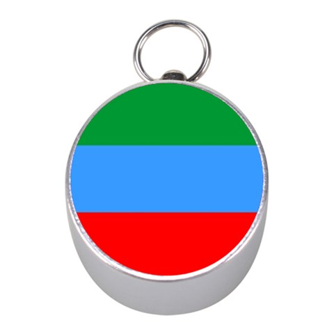 Dagestan Flag Mini Silver Compasses from UrbanLoad.com Front