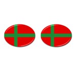 Bornholm Denmark Flag Cufflinks (Oval)