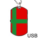 Bornholm Denmark Flag Dog Tag USB Flash (One Side)