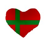 Bornholm Denmark Flag Standard 16  Premium Flano Heart Shape Cushions