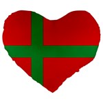 Bornholm Denmark Flag Large 19  Premium Flano Heart Shape Cushions