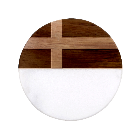 Bornholm Denmark Flag Classic Marble Wood Coaster (Round)  from UrbanLoad.com Front