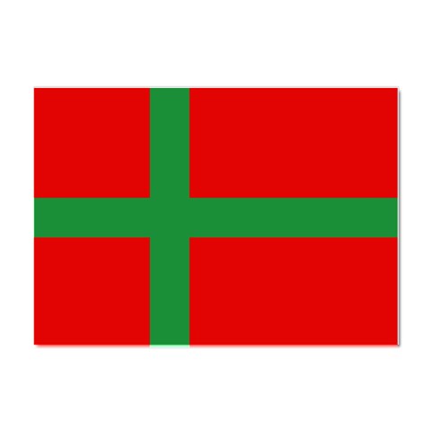 Bornholm Denmark Flag Crystal Sticker (A4) from UrbanLoad.com Front