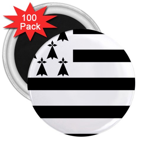 Brittany Flag 3  Magnets (100 pack) from UrbanLoad.com Front