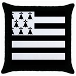 Brittany Flag Throw Pillow Case (Black)