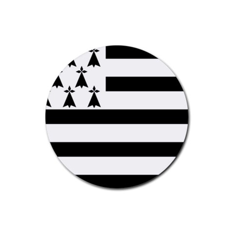 Brittany Flag Rubber Coaster (Round) from UrbanLoad.com Front