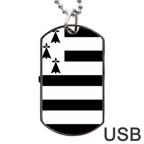 Brittany Flag Dog Tag USB Flash (Two Sides) from UrbanLoad.com Front