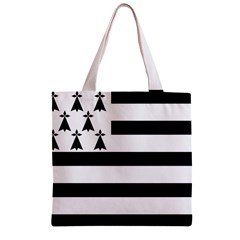 Brittany Flag Zipper Grocery Tote Bag from UrbanLoad.com Back