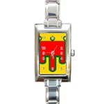 Auvergne Flag Rectangle Italian Charm Watch