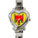 Auvergne Flag Heart Italian Charm Watch