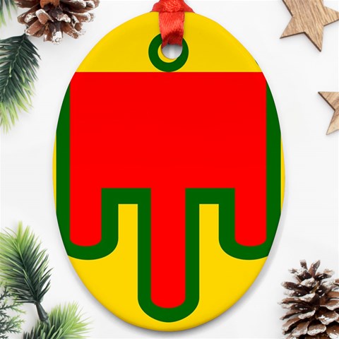 Auvergne Flag Oval Ornament (Two Sides) from UrbanLoad.com Front