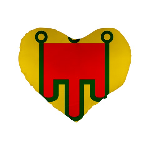 Auvergne Flag Standard 16  Premium Heart Shape Cushions from UrbanLoad.com Front