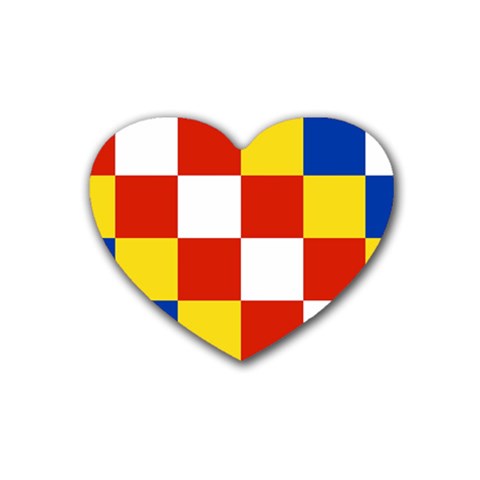 Antwerp Flag Rubber Heart Coaster (4 pack) from UrbanLoad.com Front