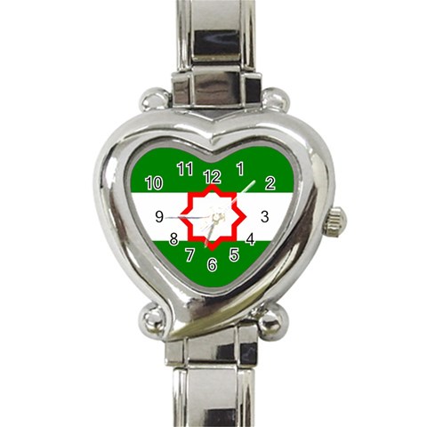 Andalusia Flag Heart Italian Charm Watch from UrbanLoad.com Front