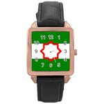 Andalusia Flag Rose Gold Leather Watch 